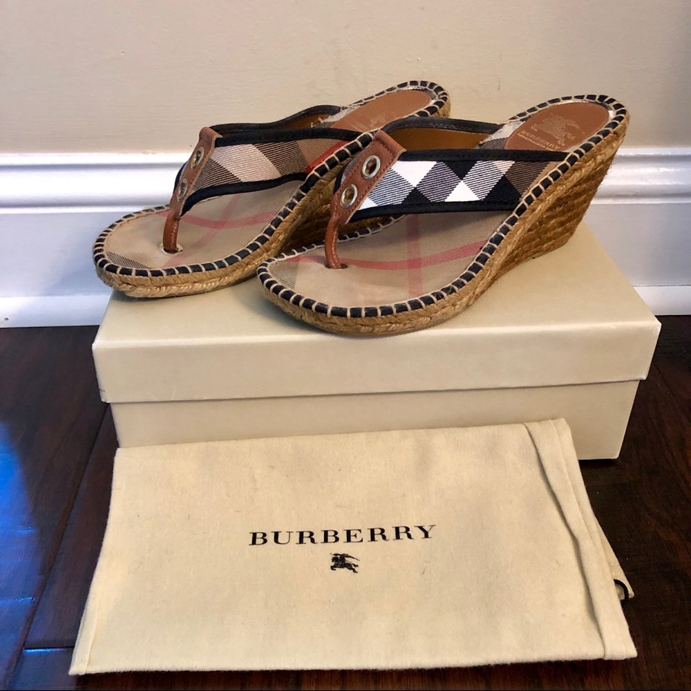 Burberry authentic canvas espadrille wedges